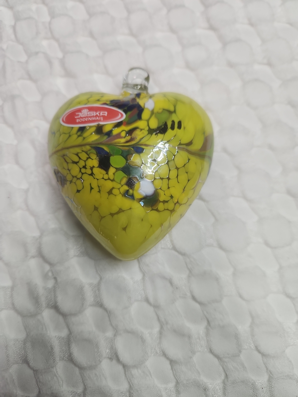 Joska Yellow Handblown Glass Heart Accent